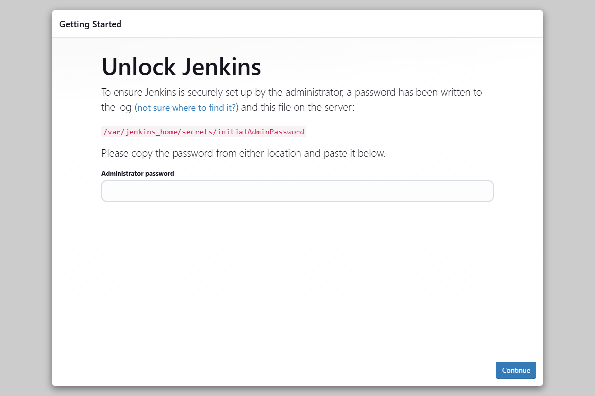 Jenkins unlok screen