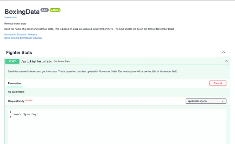 An API giving you access to boxing data - with an SDK from liblab